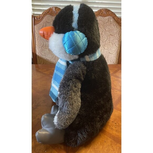 Commonwealth Gottschalks Penguin Plush Scarf Earmuffs Stuffed Animal 20" Winter - Picture 3 of 8